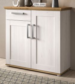 Kommode Mirano in wei� L�rche und Eiche Artisan Landhaus Sideboard 95 cm
