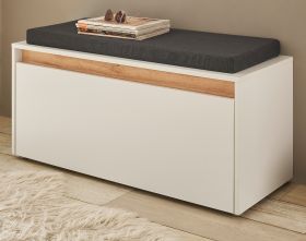 Garderobe Sitzbank Center in wei� und Wotan Eiche Garderobenbank 100 cm