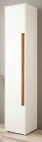 Badezimmer Hochschrank Center in wei� und Wotan Eiche Badschrank 34 x 200 cm
