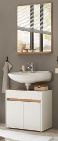 Badm�bel Set 2-teilig Center in wei� und Wotan Eiche Badkombination 60 cm