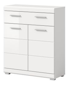 Badezimmer Kommode Shawn in wei� Hochglanz Badschrank 74 x 88 cm