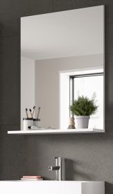 Badezimmer Spiegel Shawn in wei� Badspiegel mit Ablage 60 x 79 cm