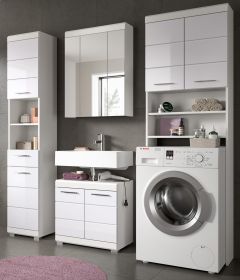 Badm�bel Set 4-teilig Shawn in wei� Hochglanz Badkombination 190 x 191 cm