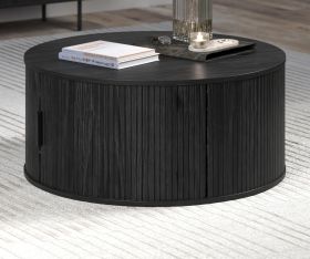 Couchtisch Torus in Esche schwarz, Sofa- und Beistelltisch rund � 80 cm
