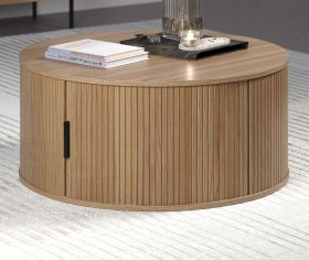 Couchtisch Torus in Eiche hell, Beistelltisch rund 80 cm