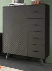 Kommode Madea in grau matt Highboard 84 x 114 cm