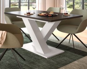 Esstisch Home-X in grau und wei� Tisch ausziehbar 150 - 190 cm