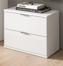 Garderobe Sitzbank SystemX in wei� Hochglanz Schuhschrank 52 x 42 cm