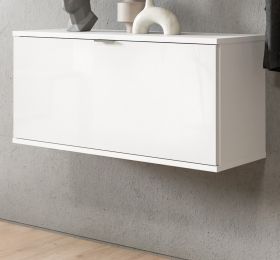 Schuhschrank SystemX in wei� Hochglanz Flur Diele Kommode 91 cm