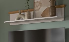 Wandboard Mirano in wei� L�rche und Eiche Artisan Landhaus Wandregal 110 cm