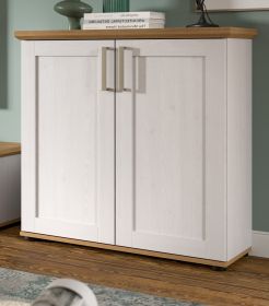 Kommode Mirano in wei� L�rche und Eiche Artisan Landhaus Highboard 84 x 88 cm