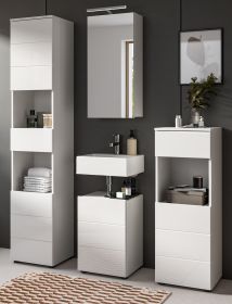 Badm�bel Set 4-teilig Larik in wei� Hochglanz Badkombination 144 x 190 cm