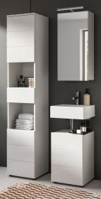 Badm�bel Set 3-teilig Larik in wei� Hochglanz Badkombination 91 x 190 cm