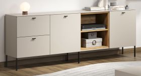 Sideboard Jardins in Kaschmir / Sand und Eiche, Kommode 200 cm mit Soft-Close