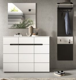 Garderobe Set 3-teilig Cooper in wei� und grau 180 cm, Soft-Close