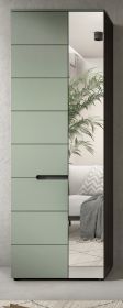 Garderobenschrank Cooper in Salbei gr�n und Basalt grau 65 x 190 cm variable Inneneinteilung, Soft-Close