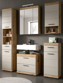Badm�bel Set 5-teilig Shawn in Sand Kaschmir und Evoke Eiche Badkombination 164 x 191 cm