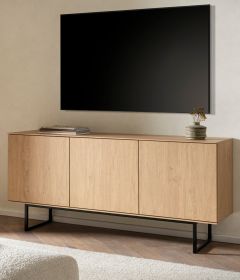 TV-Lowboard Breda in Stone Eiche 150 x 70 cm, mit Push-to-Open und Komforth�he