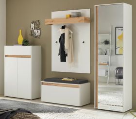 Garderobe Set 5-teilig Center in wei� und Wotan Eiche Garderobenkombination 265 x 200 cm