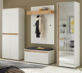 Garderobe Set 5-teilig Center in wei� und Wotan Eiche Garderobenkombination 265 x 200 cm