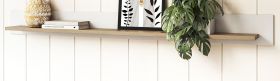 Wandboard Finnes in wei� und Eiche Wandregal skandinavisch 180 cm