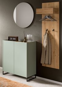 Garderobe Set 3-teilig Borga in Salbei und Artisan Eiche 155 x 197 cm, Soft-Close