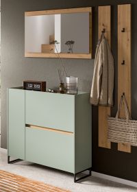 Garderobe Set 4-teilig Borga in Salbei und Artisan Eiche 172 x 197 cm, Soft-Close