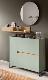 Garderobe Set 3-teilig Borga in Salbei und Artisan Eiche 140 x 197 cm, Soft-Close