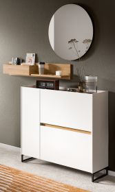 Garderobe Set 3-teilig Borga in wei� und Artisan Eiche 140 x 197 cm, Soft-Close