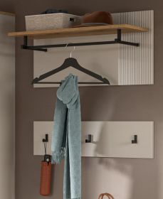 Garderobenpaneel Skid in Kaschmir Sand und Evoke Eiche Set 2-teilig 80 cm