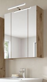 Badezimmer Spiegelschrank Cover in Nox Eiche Badschrank 3-t�rig 60 x 70 cm
