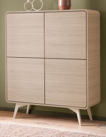 Highboard Elverum in Eiche natur Schrank skandinavisch 108 x 130 cm, mit Push-to-Open