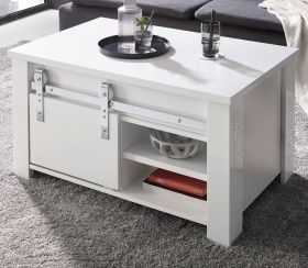 Couchtisch Miami in wei� Hochglanz Beistelltisch 93 x 60 cm