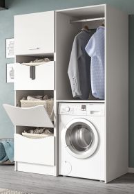 Waschmaschinenschrank Flexy in wei� Set 2-teilig 126 x 196 cm