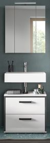 Badm�bel Set 2-teilig Telly in wei� Hochglanz und grau Badkombination 60 x 190 cm
