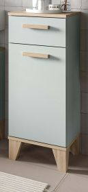 Badezimmer Kommode Luna in gr�n und Eiche Badkommode skandinavisch 34 x 87 cm