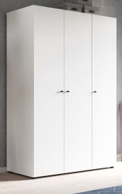Kleiderschrank Carter in wei� Dreht�renschrank 3-t�rig 120 x 176 cm