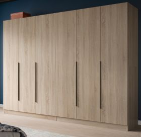 Kleiderschrank Swan in Sonoma Eiche Dreht�renschrank 6-t�rig 240 x 181 cm