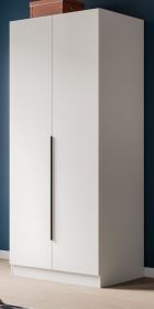 Kleiderschrank Swan in wei� Dreht�renschrank 2-t�rig 80 x 181 cm