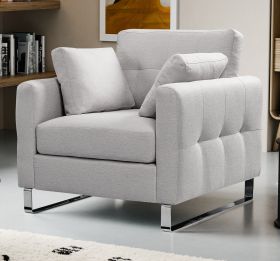 Sessel Alanto in hellgrau Flachgewebe Clubsessel 93 x 94 cm