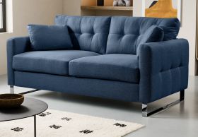 Sofa Alanto in blau Flachgewebe 2-Sitzer 175 cm