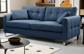 Sofa Alanto in blau Flachgewebe 2,5-Sitzer 203 cm