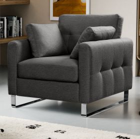 Sessel Alanto in grau Flachgewebe Clubsessel 93 x 94 cm
