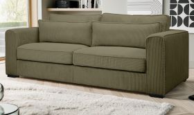 Sofa Canedo in khaki Cord Couch 3-Sitzer 241 cm