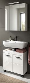 Badm�bel Set 2-teilig Talerno in Wei� Hochglanz Badkombination 60 x 191 cm