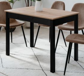 Esstisch Prag in Artisan Eiche und Schwarz 110 x 67 cm