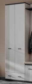 Garderobenschrank Vektor in Kaschmir und schwarz Flurschrank mit Streifenmuster 60 x 203 cm