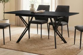 Esstisch Como in dunkel Grau Steinoptik Tisch ausziehbar 160 / 200 x 90 cm