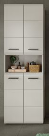 Badezimmer Hochschrank Cover in Kaschmir / Sand Badschrank 4-t�rig 60 x 185 cm