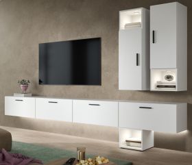 Wohnwand Onawa in wei� Wohnkombination h�ngend / stehend 300 x 178 cm